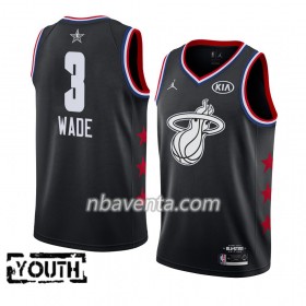 Camiseta Niños Miami Heat Dwyane Wade 3 2019 All-Star Jordan Brand Negro Swingman